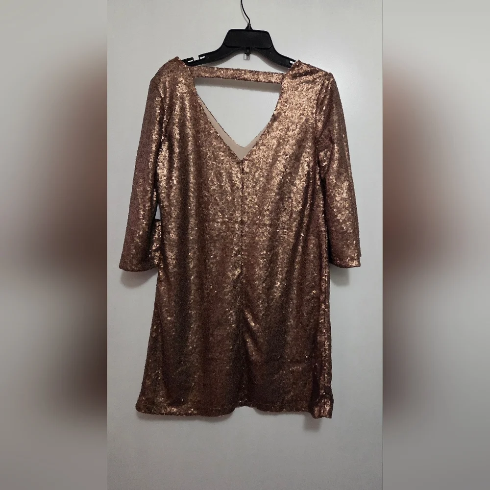 Justfab Gold Sequin Tunic Dress Small NWT - Picture 8 of 11